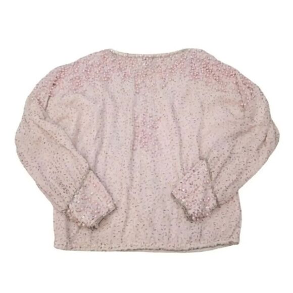 Vintage 70s 80s Neiman Marcus Judith Ann Creations 100% Silk Beaded Blouse Small - Picture 8 of 13